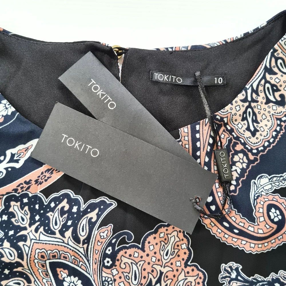 Tokito Paisley Shift Mini Dress Size AU 10 BRAND NEW - Picture 8 of 9